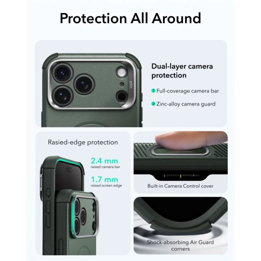 Etui ESR Cyber Tough Kickstand MagSafe na iPhone 18 Pro Max / 17 Pro Max - zielone