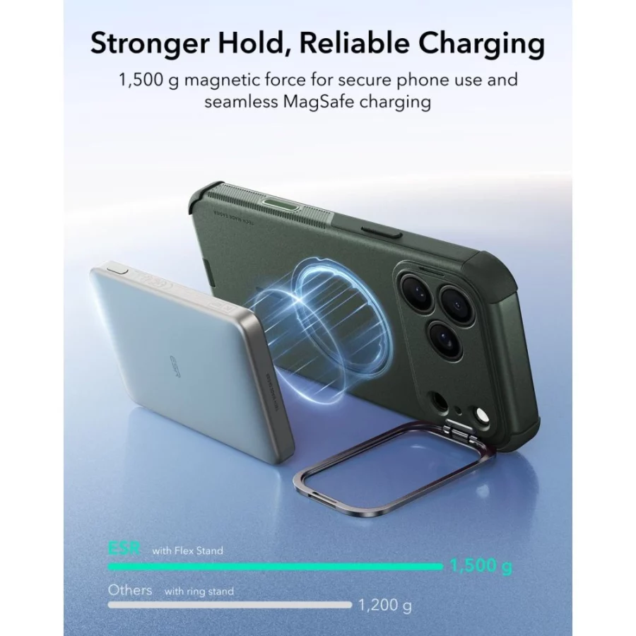 Etui ESR Cyber Tough Kickstand MagSafe na iPhone 18 Pro Max / 17 Pro Max - zielone