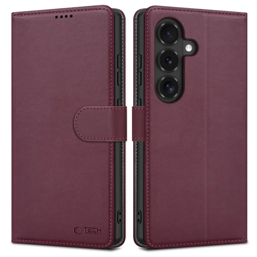 Etui Tech-Protect Wallet na Samsung Galaxy S26 FE - bordowe