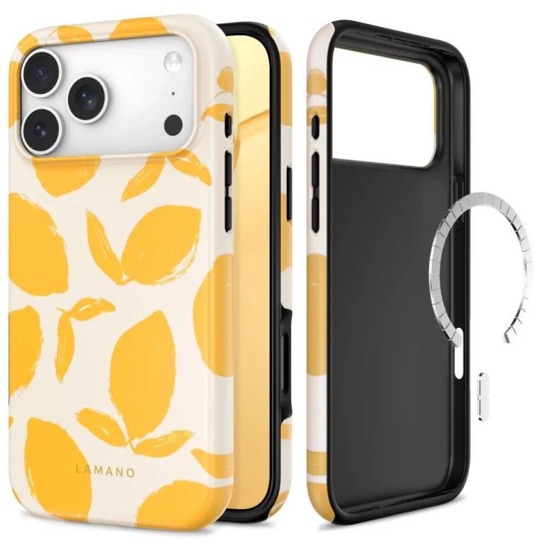 Etui Tech-Protect Lamano MagSafe na iPhone 18 Pro Max / 17 Pro Max - żółto-białe