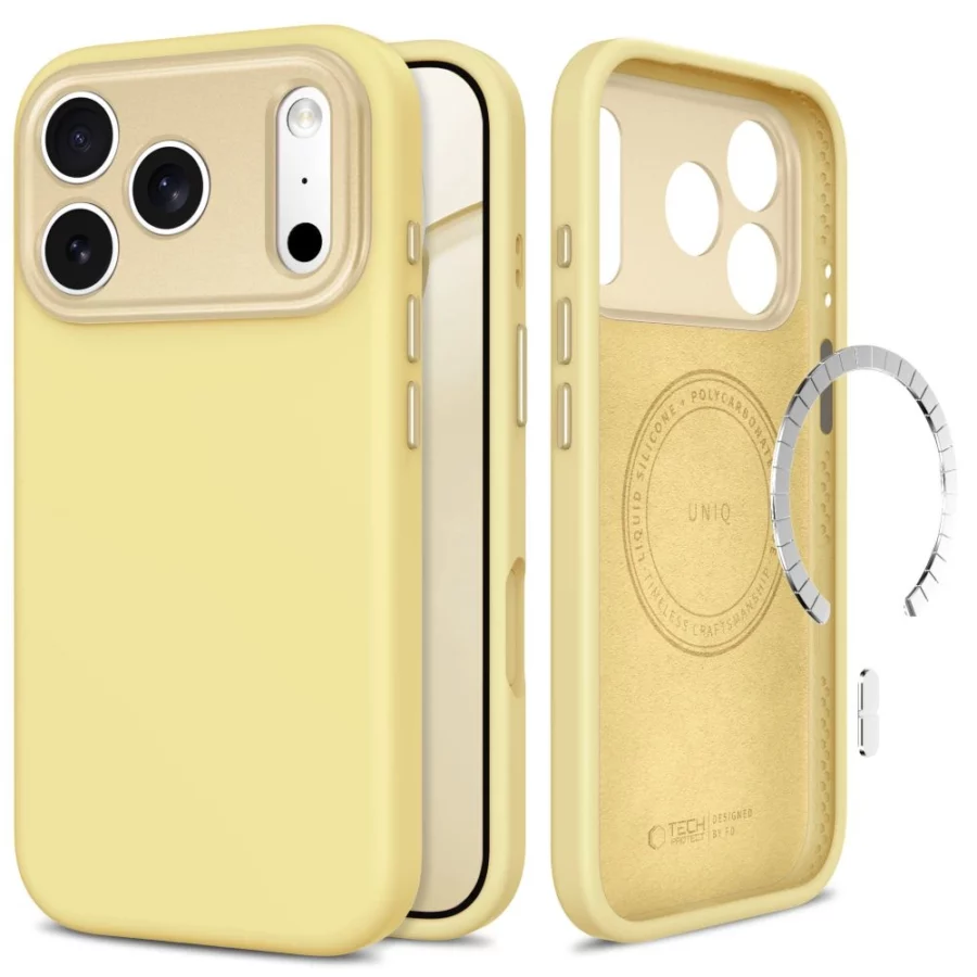 Etui Tech-Protect Uniq MagSafe CC na iPhone 18 Pro / 17 Pro - żółte