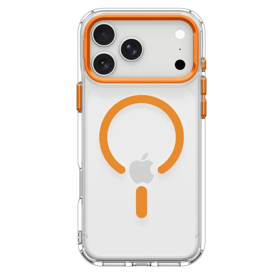 Etui Spigen Ultra Hybrid Optik S MagSafe na iPhone 18 Pro / 17 Pro - przezroczysto-pomarańczowy