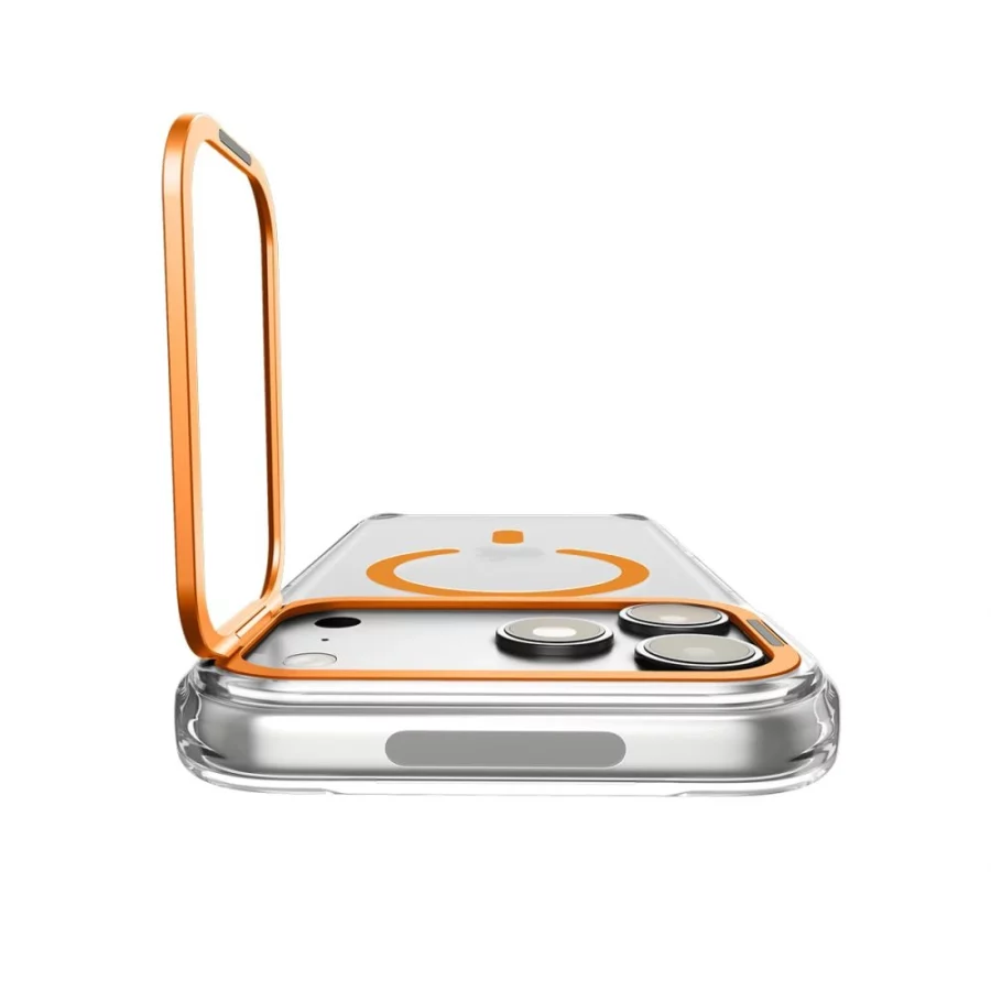 Etui Spigen Ultra Hybrid Optik S MagSafe na iPhone 18 Pro / 17 Pro - przezroczysto-pomarańczowy
