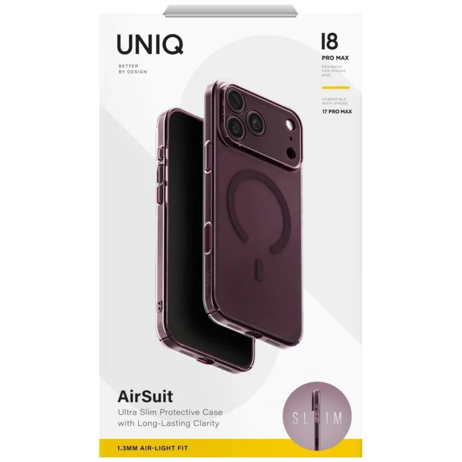 Etui UNIQ Airsuit Magclick Charging na iPhone 18 Pro Max / 17 Pro Max - burgundowe