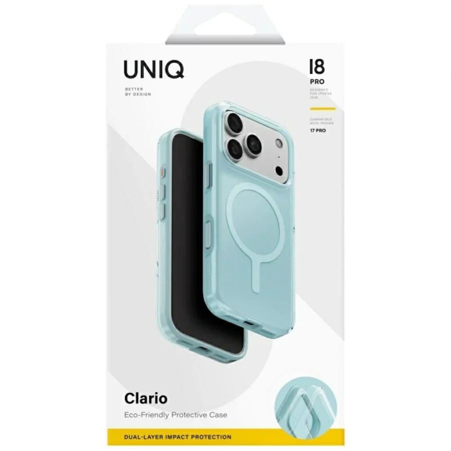 Etui UNIQ Clario Magclick Charging na iPhone 18 Pro / 17 Pro - miętowe