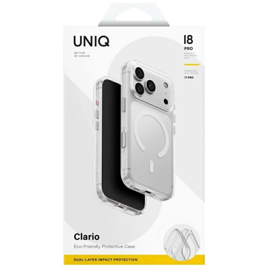 Etui UNIQ Clario Magclick Charging na iPhone 18 Pro / 17 Pro - przezroczyste