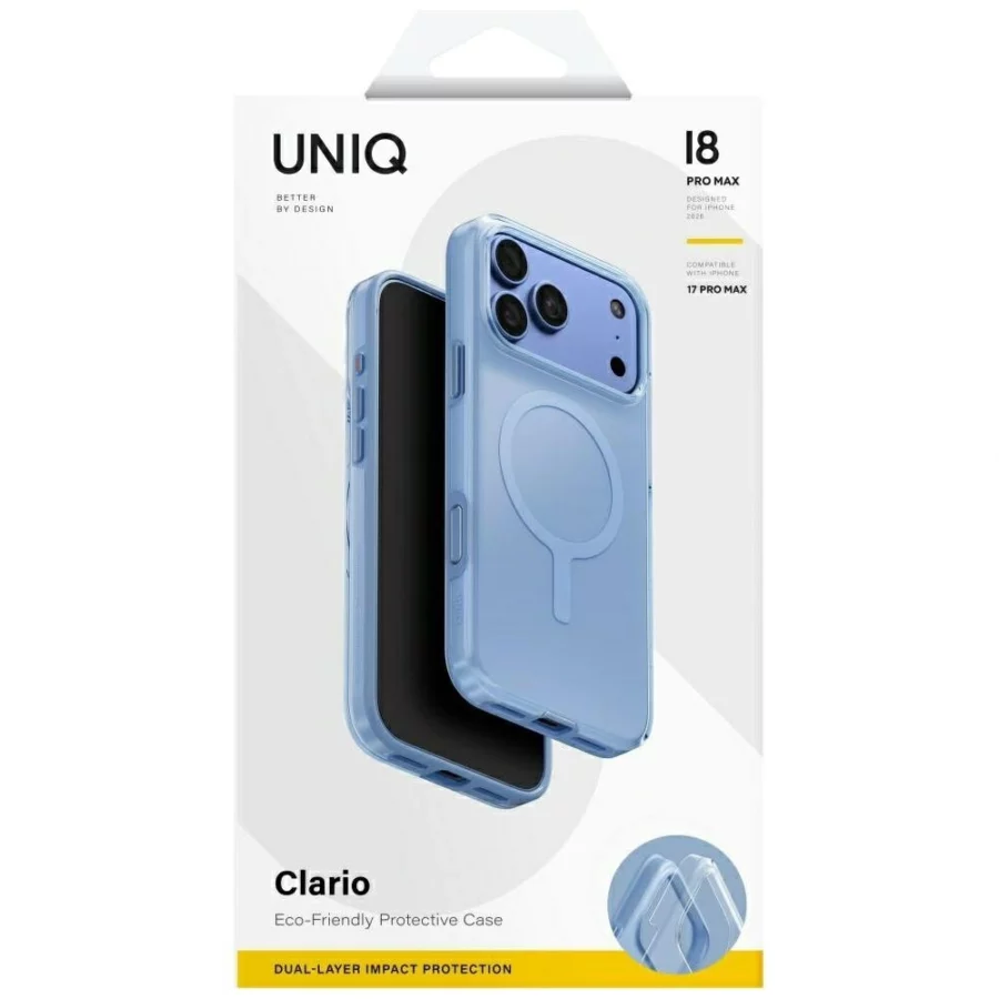 Etui UNIQ Clario Magclick Charging na Iphone 18 Pro Max / 17 Pro Max - niebieskie