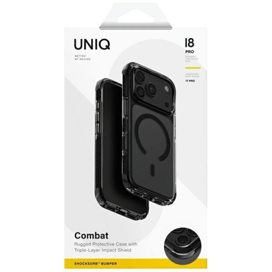 Etui UNIQ Combat Magclick Charging na iPhone 18 Pro / 17 Pro - czarne