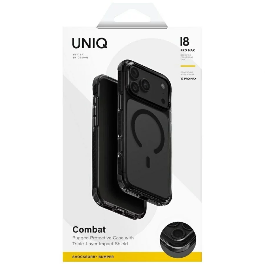 Etui UNIQ Combat Magclick Charging na iPhone 18 Pro Max / 17 Pro Max - czarne