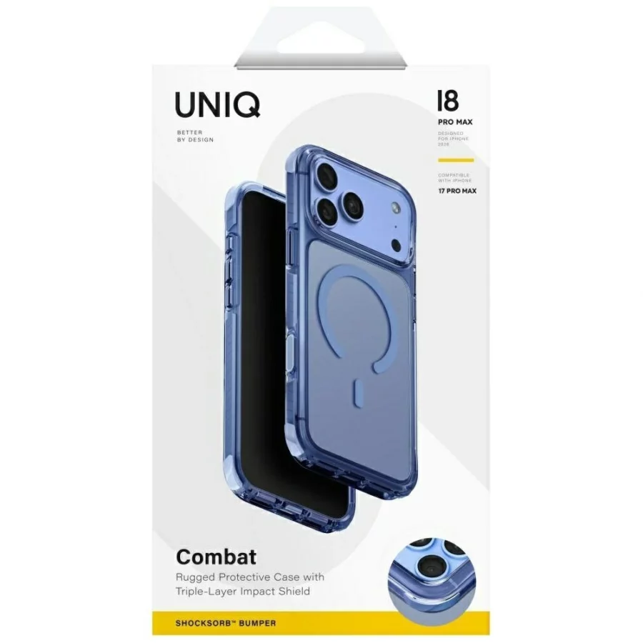 Etui UNIQ Combat Magclick Charging na iPhone 18 Pro Max / 17 Pro Max - niebieskie