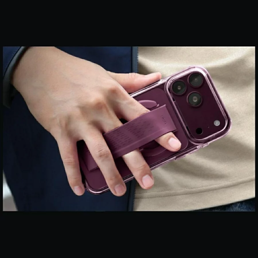 Etui UNIQ Heldro Air Magclick Charging na iPhone 18 Pro / 17 Pro - burgundowe