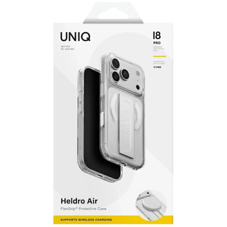 Etui UNIQ Heldro Air Magclick Charging na iPhone 18 Pro / 17 Pro - przezroczyste