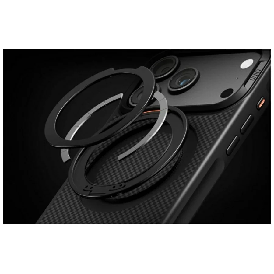 Etui UNIQ Keva Mov Magclick Charging na iPhone 18 Pro / 17 Pro - czarne