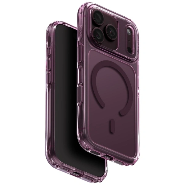 Etui UNIQ LifePro Xtreme Magclick Charging na iPhone 18 Pro / 17 Pro - przezroczysto-burgundowe