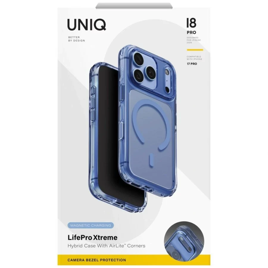 Etui UNIQ LifePro Xtreme Magclick Charging na iPhone 18 Pro / 17 Pro - przezroczysto-niebieskie
