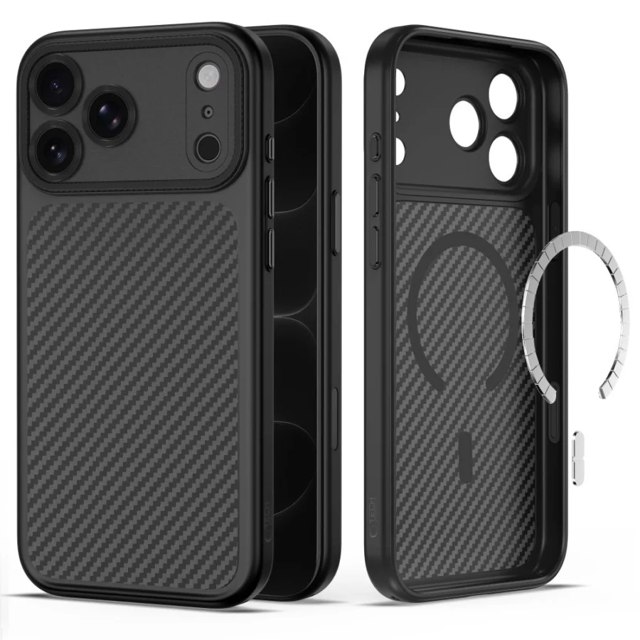 Etui Tech-Protect MagCam MagSafe Carbon na iPhone 18 Pro / 17 Pro - czarne