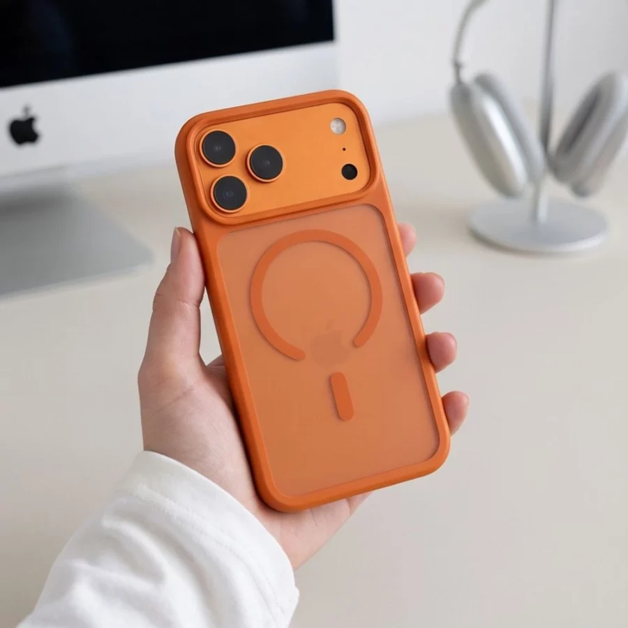 Etui Tech-Protect Magmat Magsafe CC na iPhone 18 Pro / 17 Pro - pomarańczowe matowe