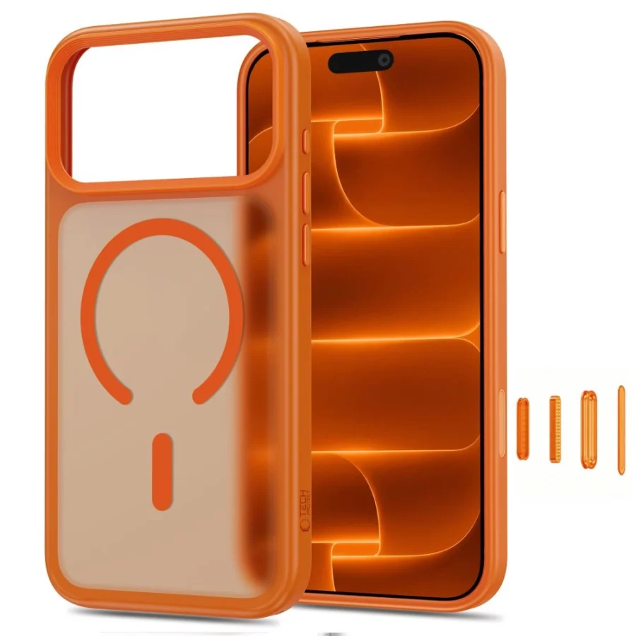 Etui Tech-Protect Magmat Magsafe CC na iPhone 18 Pro Max / 17 Pro Max - pomarańczowe matowe