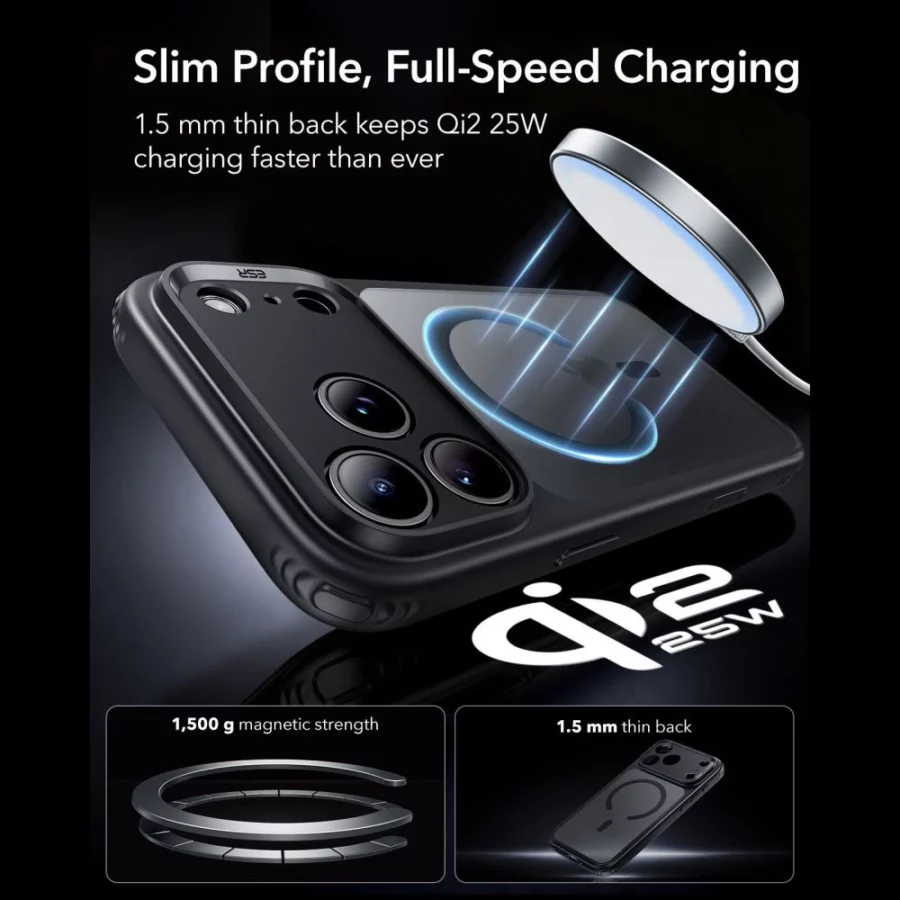 Etui ESR Classic Hybrid MagSafe na iPhone 18 Pro / 17 Pro - czarne