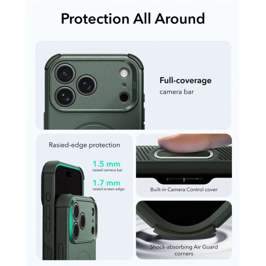 Etui ESR Cyber Tough MagSafe na iPhone 18 Pro Max / 17 Pro Max - zielone