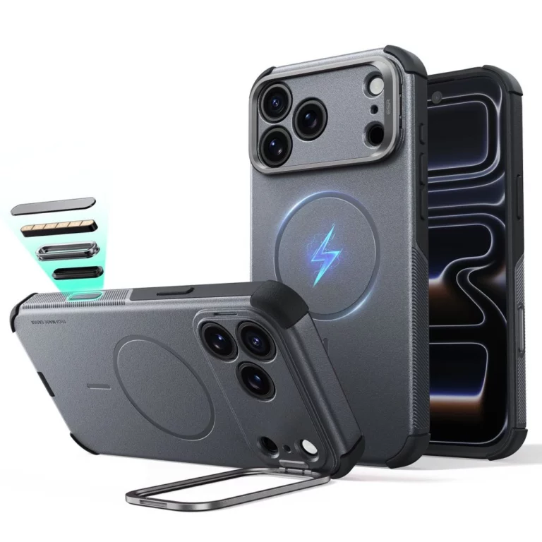 Etui ESR Cyber Tough Kickstand MagSafe na iPhone 18 Pro Max / 17 Pro Max - szare