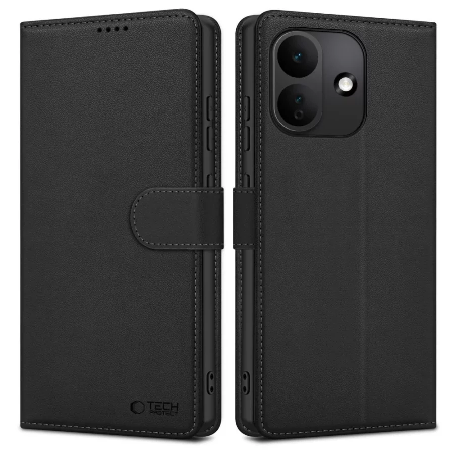 Etui Tech-Protect Wallet na Xiaomi Redmi Note 17 Pro 5G - czarne matowe