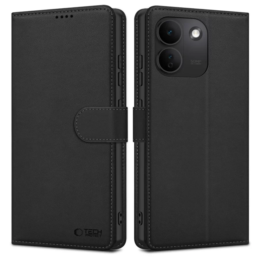 Etui Tech-Protect Wallet na Xiaomi Redmi Note 17 Pro Max 5G - czarne matowe