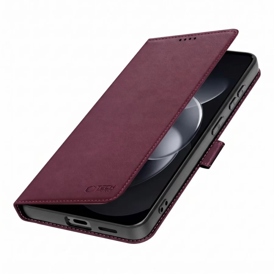 Etui Tech-Protect Wallet na Xiaomi Redmi Note 17 Pro 5G - burgundowe