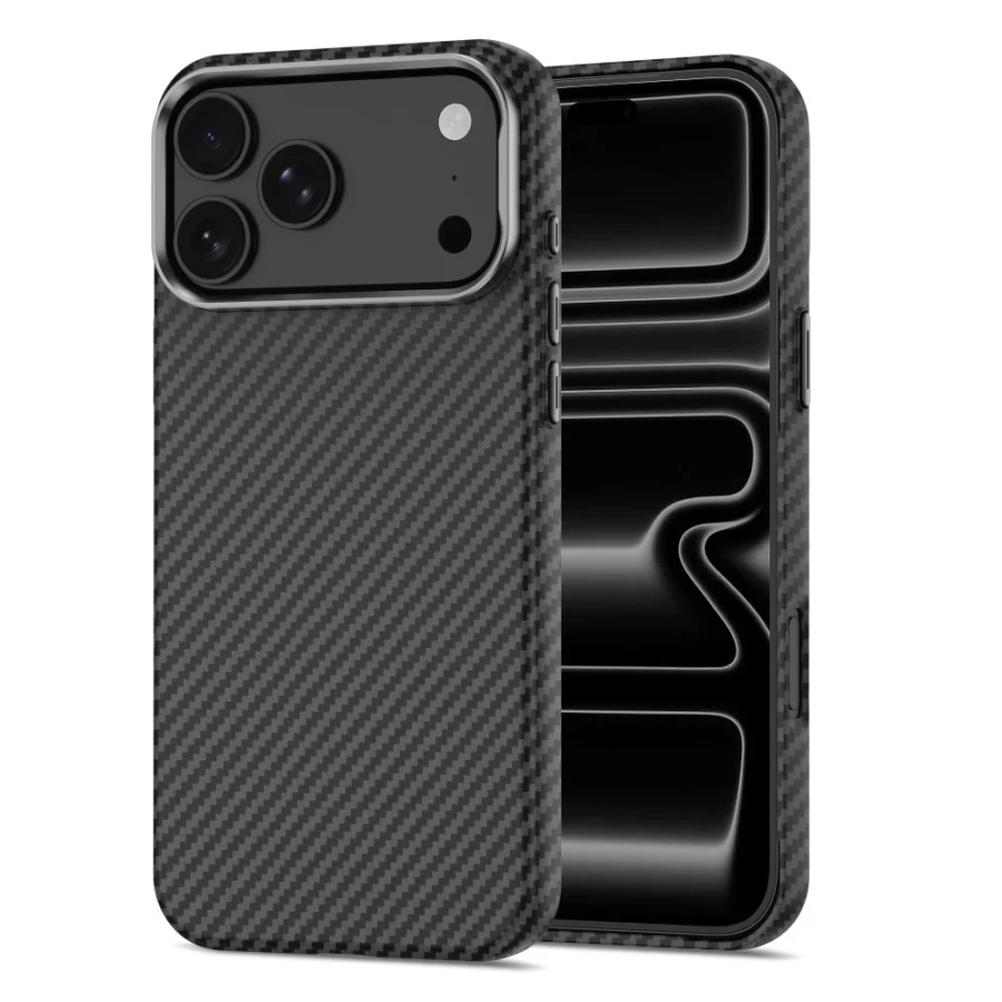 Etui Tech-Protect Ion Carbon MagSafe na iPhone 18 Pro / 17 Pro - czarno-srebrne