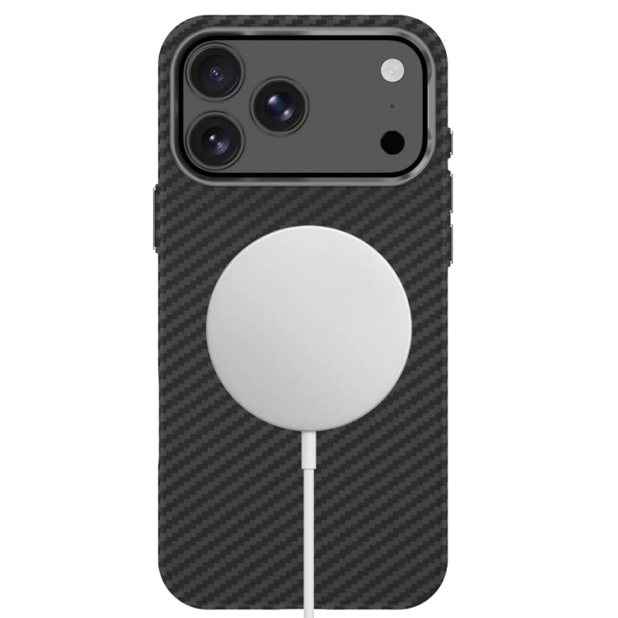 Etui Tech-Protect Ion Carbon MagSafe na iPhone 18 Pro Max / 17 Pro Max - czarno-srebrne