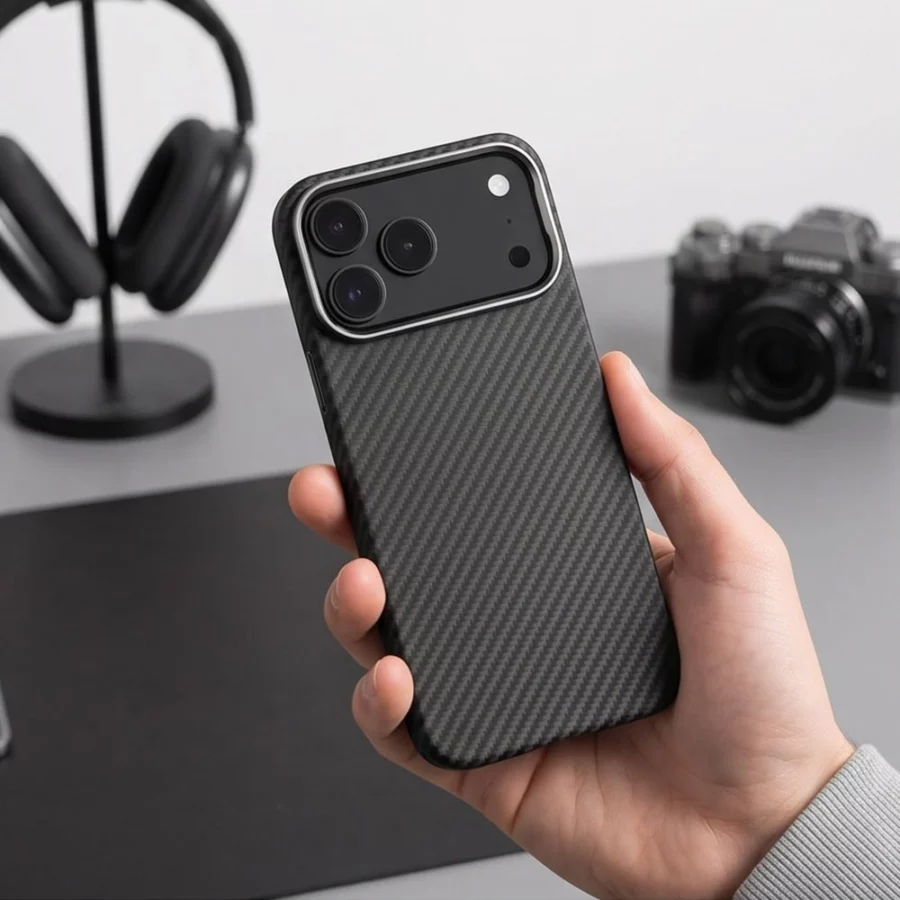 Etui Tech-Protect Ion Carbon MagSafe na iPhone 18 Pro Max / 17 Pro Max - czarno-srebrne