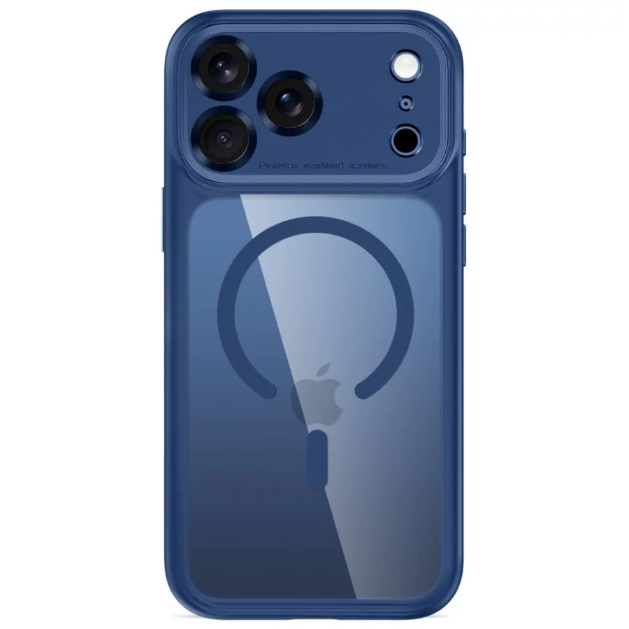 Etui Tech-Protect MagPeak MagSafe CC na iPhone 18 Pro / 17 Pro - przezroczysto-granatowe