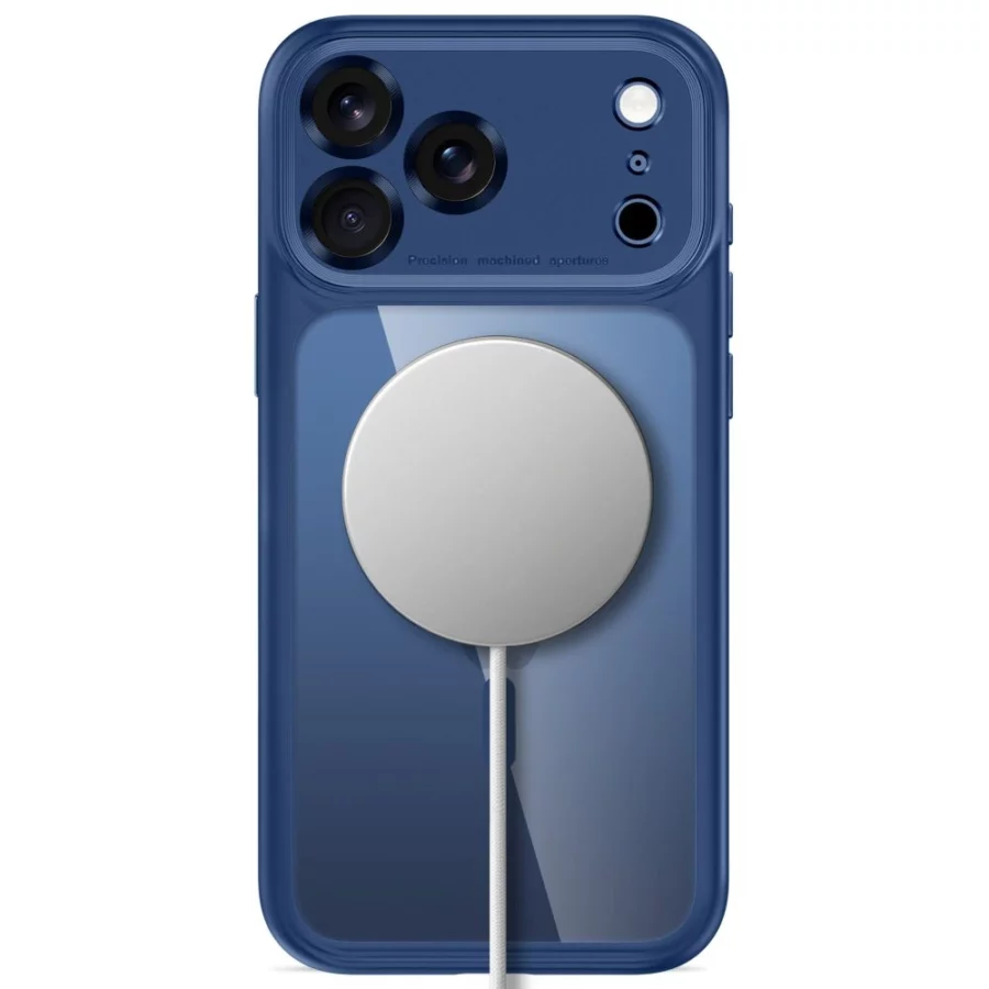 Etui Tech-Protect MagPeak MagSafe CC na iPhone 18 Pro / 17 Pro - przezroczysto-granatowe