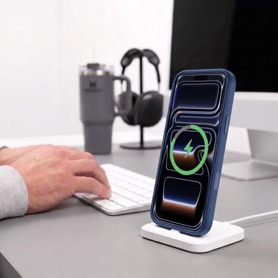 Etui Tech-Protect MagPeak MagSafe CC na iPhone 18 Pro / 17 Pro - przezroczysto-granatowe