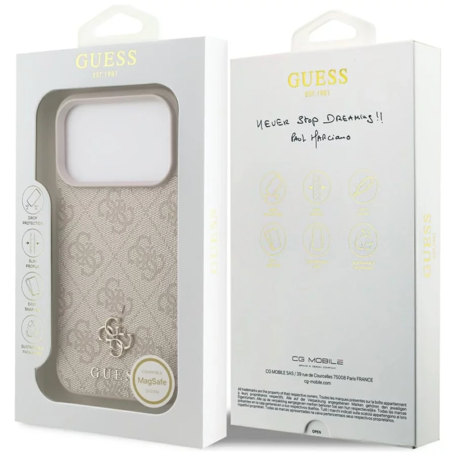 Etui Guess 4G Small Classic Logo MagSafe na iPhone 18 Pro / 17 Pro - różowe
