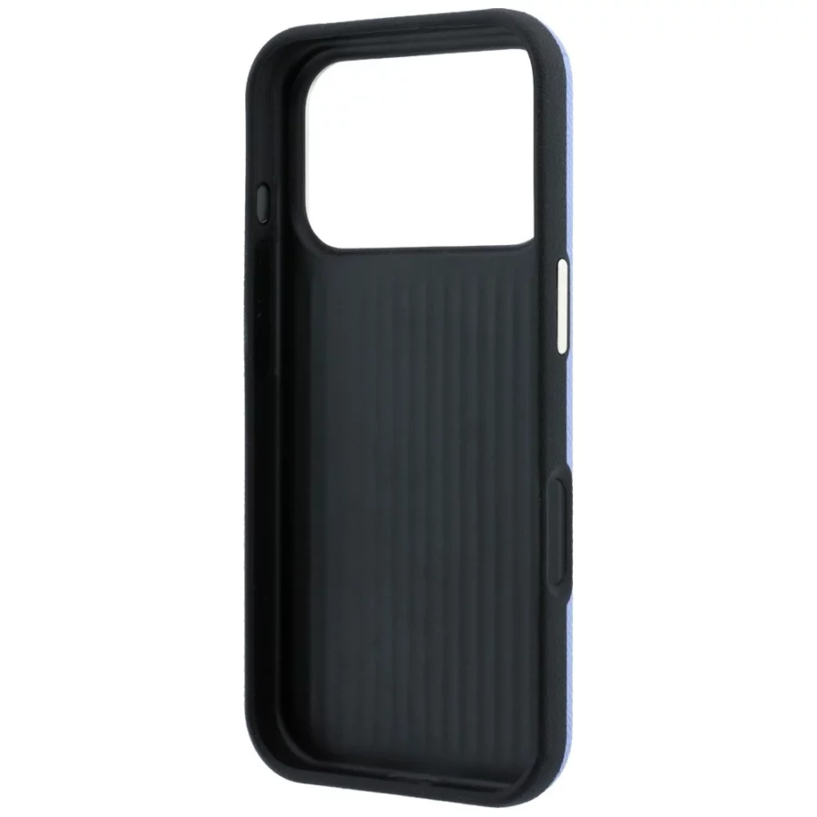 Etui Guess Grained & Big Resin Logo na iPhone 18 Pro Max / 17 Pro Max - niebieskie
