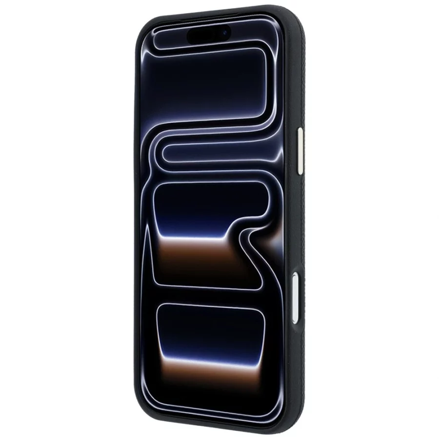 Etui Guess Grained Round Strass Logo MagSafe na iPhone 18 Pro Max / 17 Pro Max - czarne