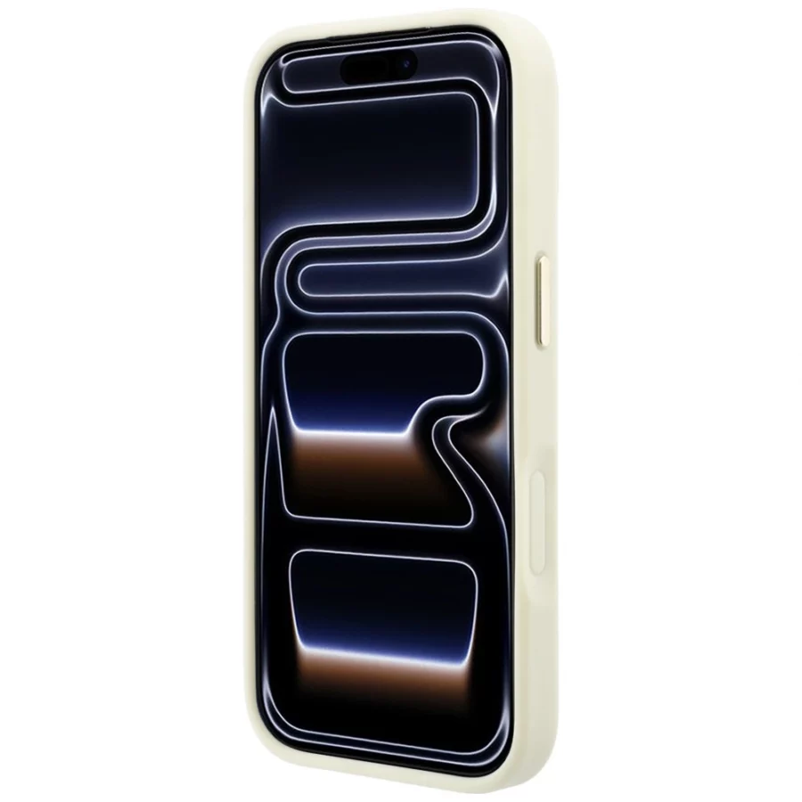 Etui Guess Ring Stand 360 Grained Classic Logo MagSafe na iPhone 18 Pro Max / 17 Pro Max - beżowe