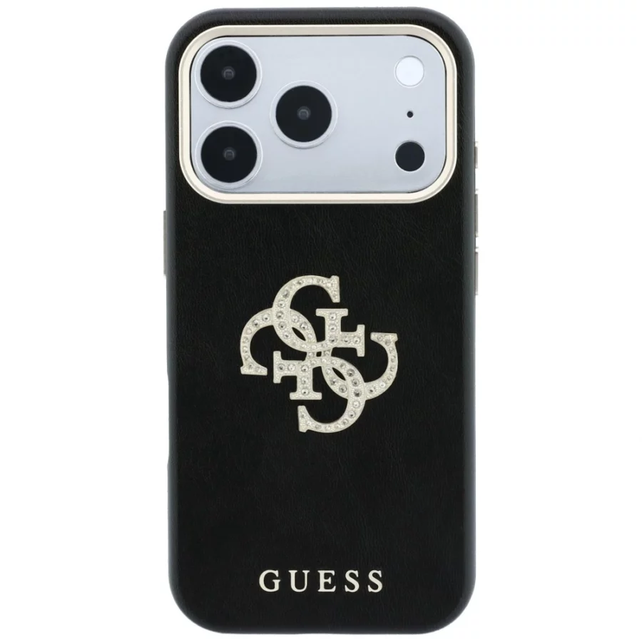 Etui Guess Smooth & Big Strass Logo na iPhone 18 Pro / 17 Pro - czarne