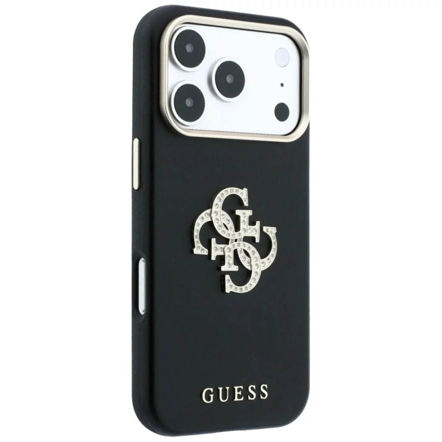Etui Guess Smooth & Big Strass Logo na iPhone 18 Pro / 17 Pro - czarne