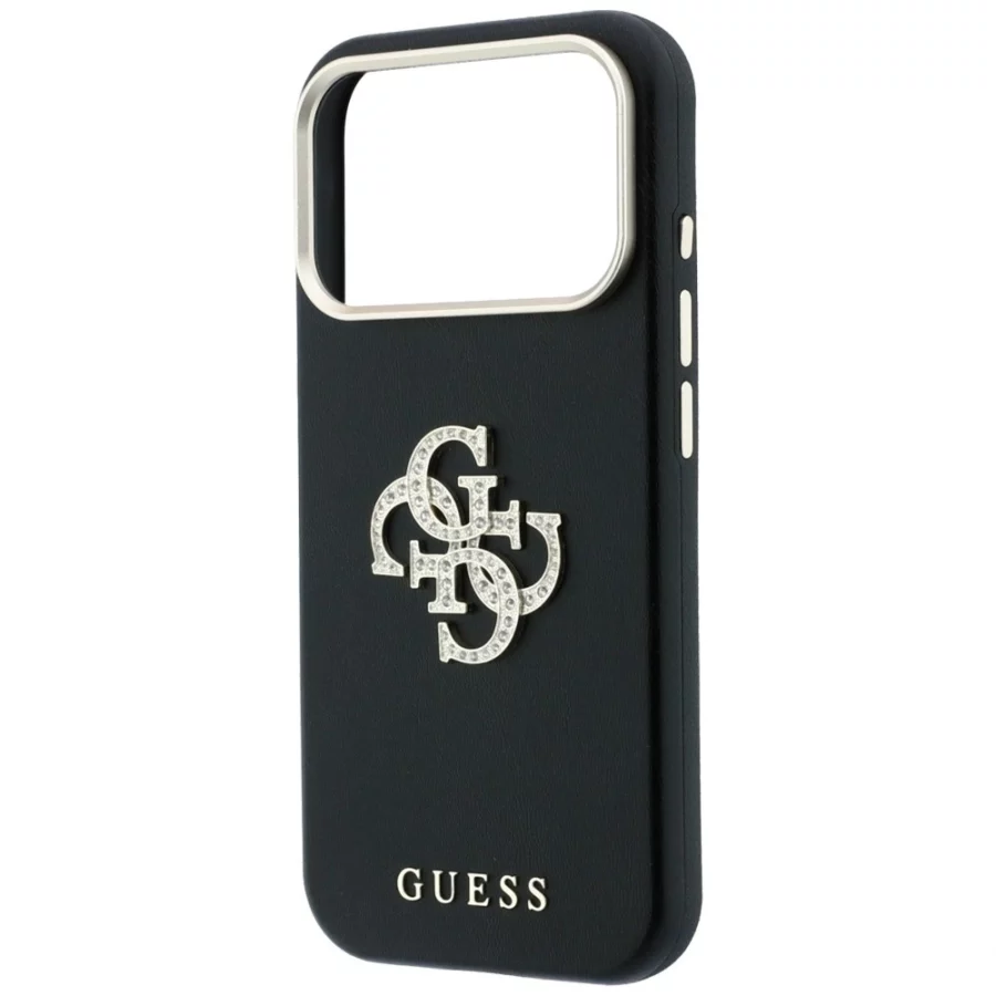 Etui Guess Smooth & Big Strass Logo na iPhone 18 Pro / 17 Pro - czarne