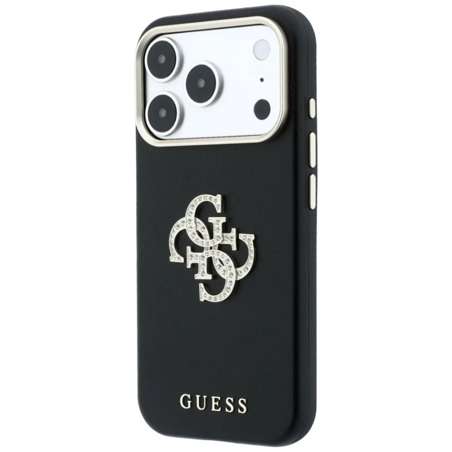 Etui Guess Smooth & Big Strass Logo na iPhone 18 Pro Max / 17 Pro Max - czarne
