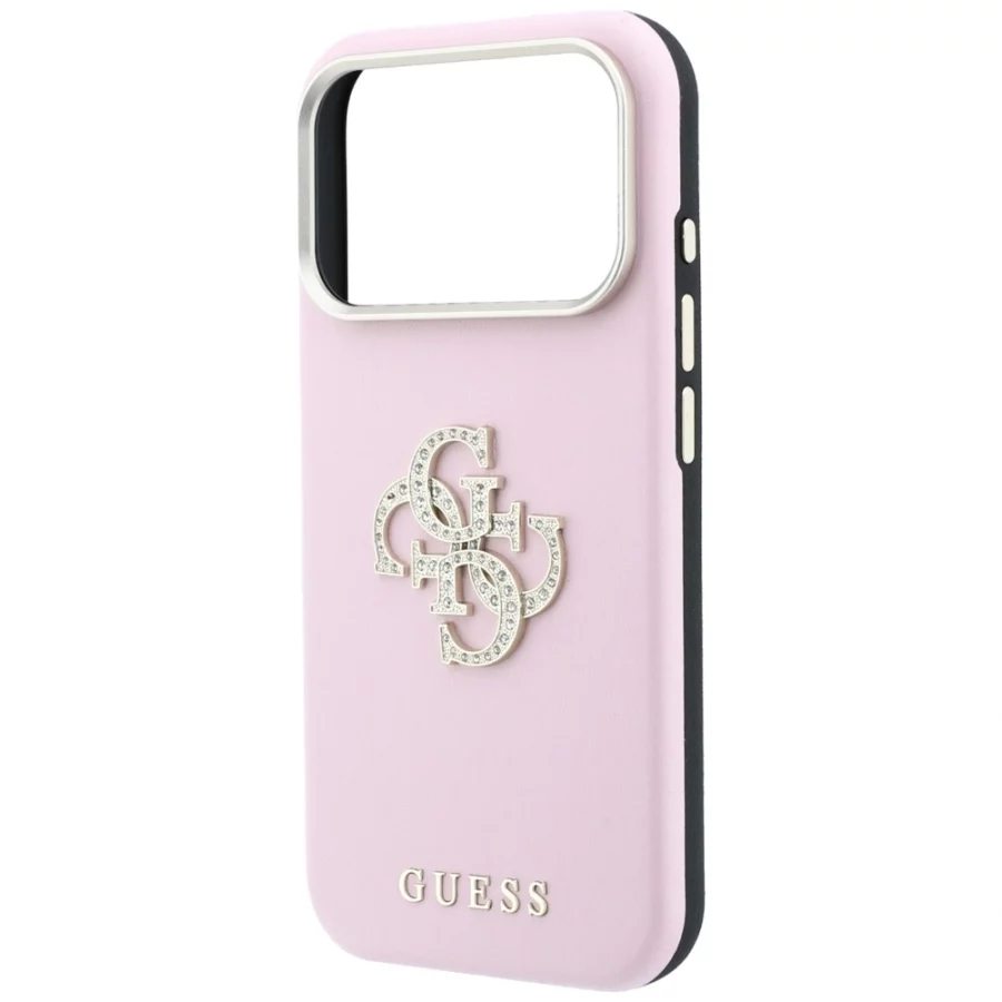Etui Guess Smooth & Big Strass Logo na iPhone 18 Pro Max / 17 Pro Max - różowe