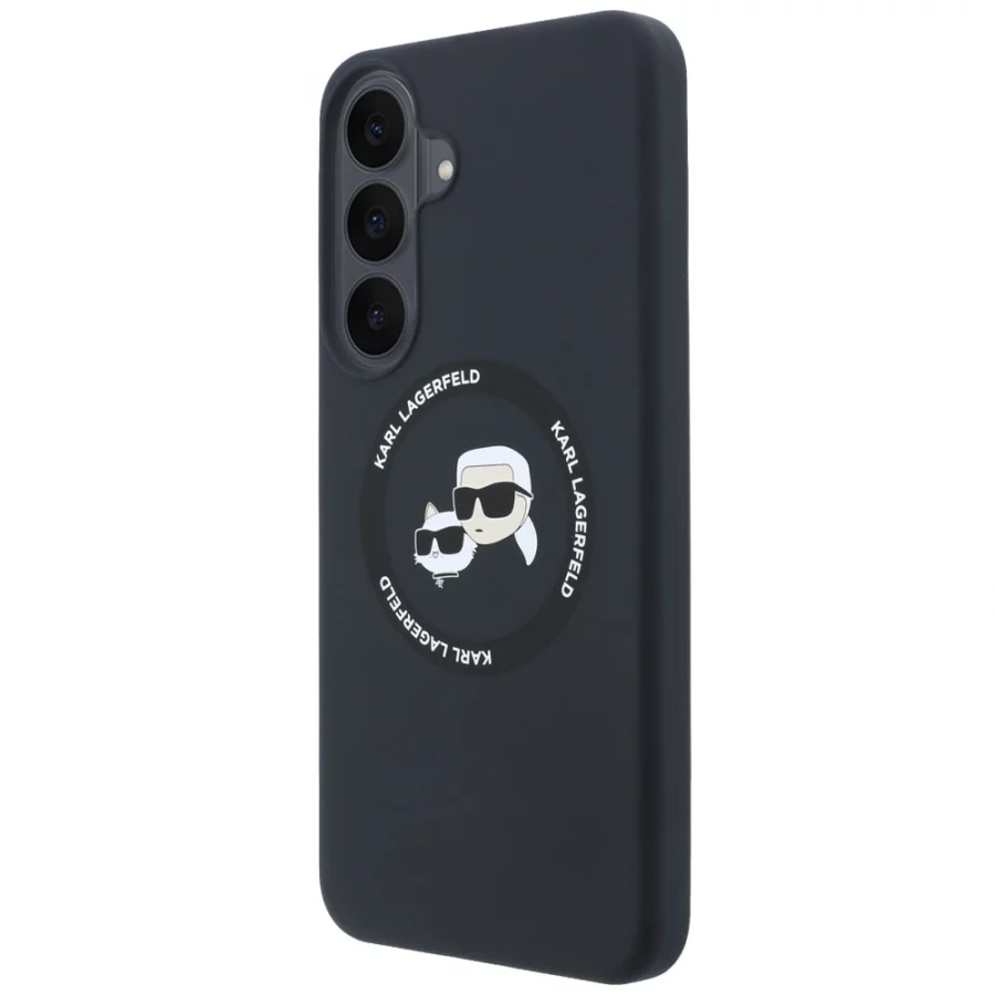 Etui Karl Lagerfeld Silicone Karl&Choupette Heads MagSafe na Samsung Galaxy S26 FE - czarne