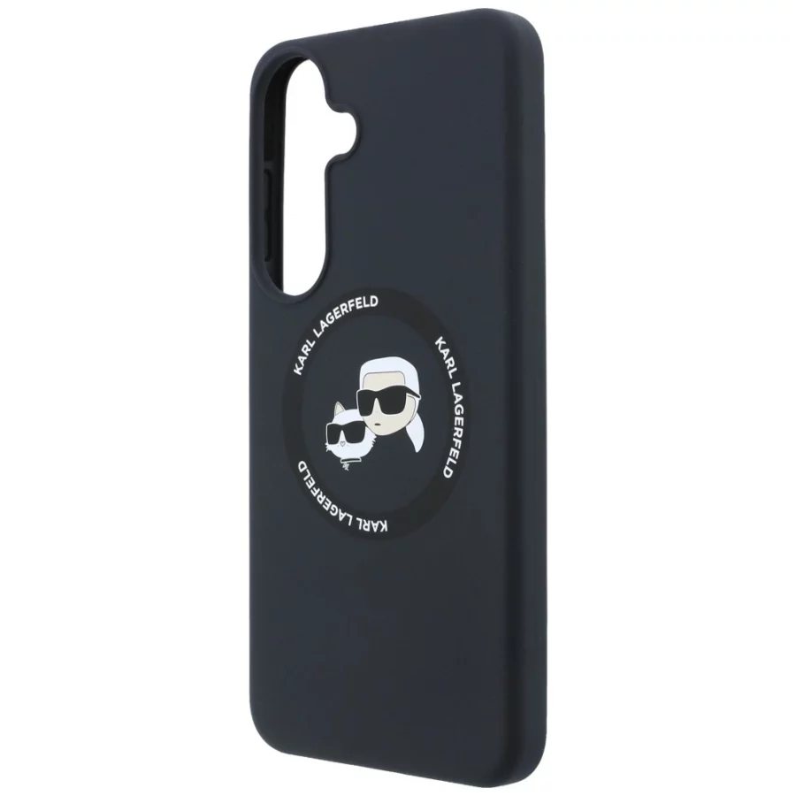 Etui Karl Lagerfeld Silicone Karl&Choupette Heads MagSafe na Samsung Galaxy S26 FE - czarne