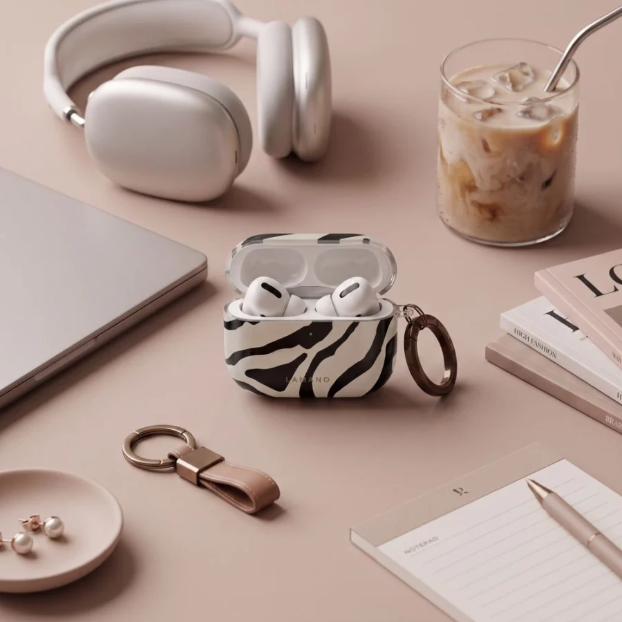 Etui Tech-Protect Lamano na AirPods 4 / 5 - czarno-beżowe