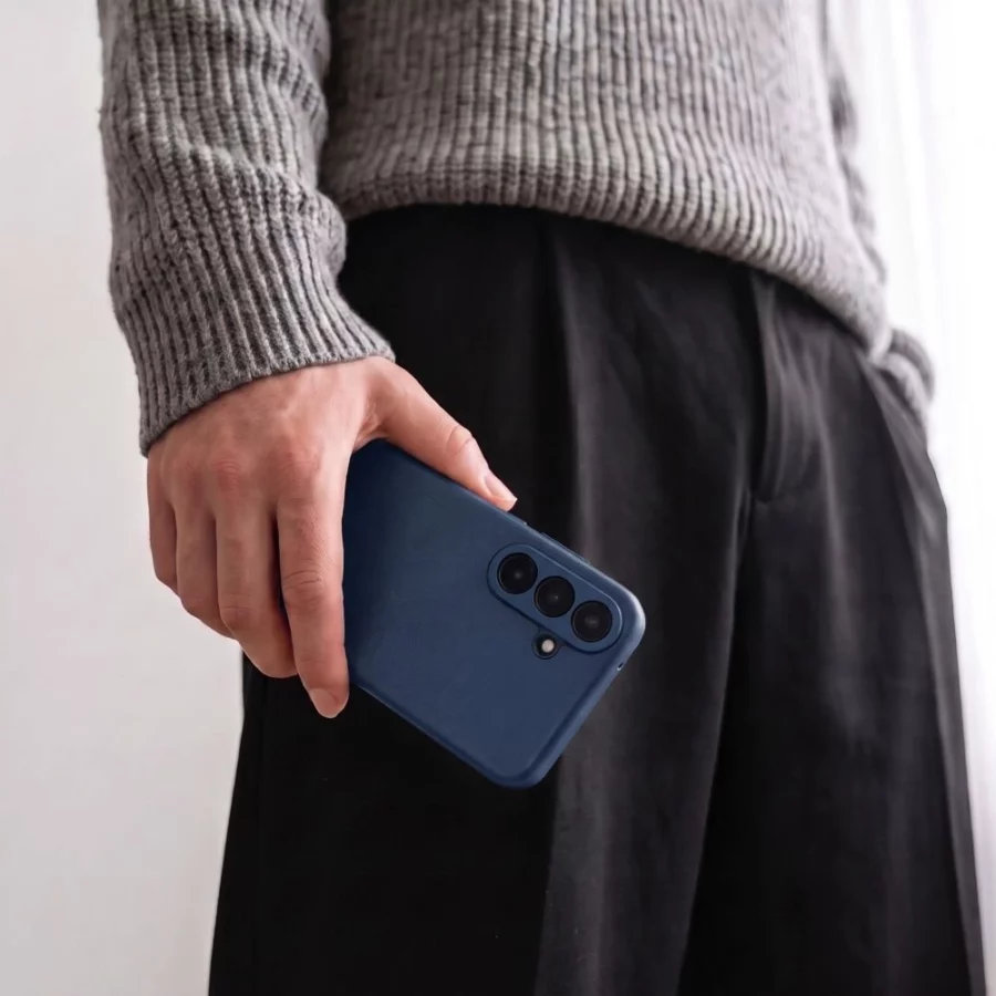 Etui Tech-Protect Smart Wallet na Samsung Galaxy S26 FE - granatowe matowe