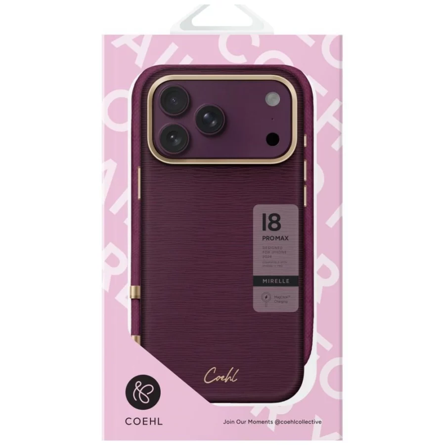 Etui UNIQ Coehl Mirelle Magnetic Charging na iPhone 18 Pro Max / 17 Pro Max - bordowe