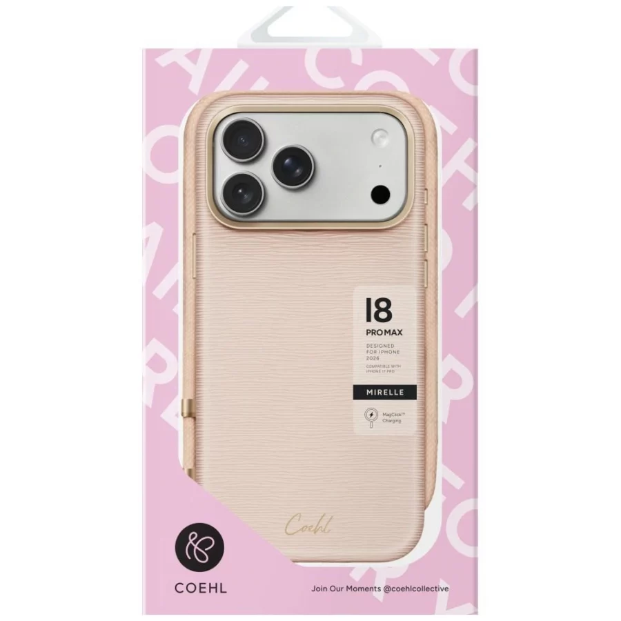 Etui UNIQ Coehl Mirelle Magnetic Charging na iPhone 18 Pro Max / 17 Pro Max - różowe