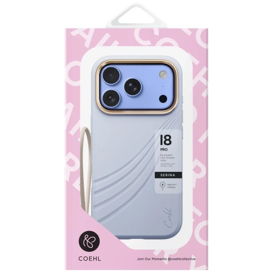 Etui UNIQ Coehl Serina Magnetic Charging na iPhone 18 Pro / 17 Pro - niebieskie